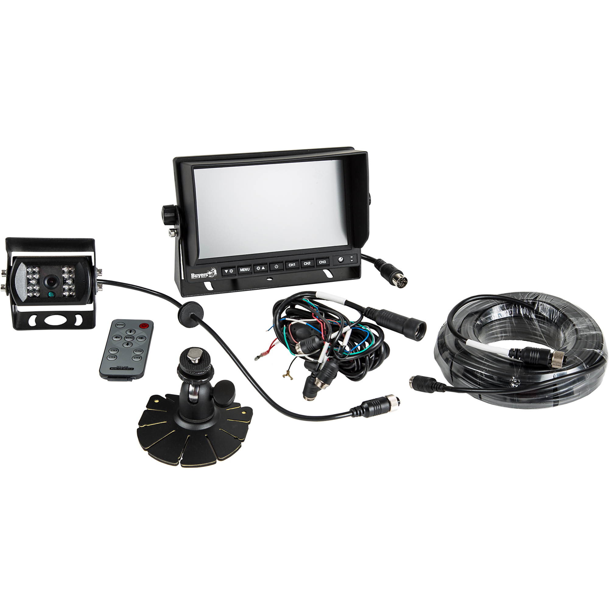 Buyers Products HD Heated Backup Camera System, 4-Screen, 7in. Monitor, Night Vision, Model# 8883040